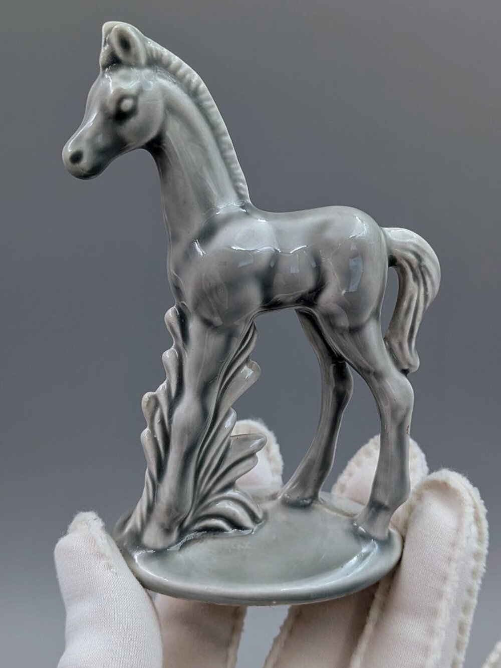 Vintage Mid Century Ceramic Horse Figurine - 1960s Equestrian Mantel Decor